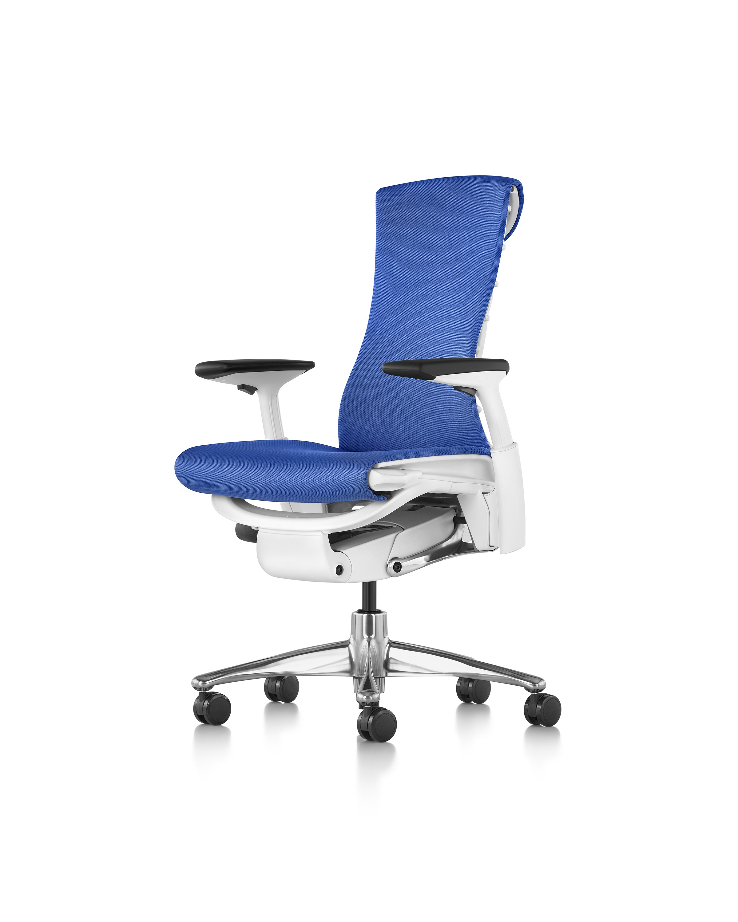 front view of blue embody chair
